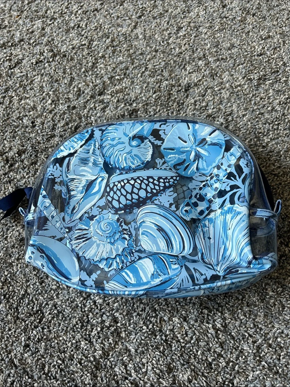 Vera Bradley Blue Seashell Vinyl Cosmetic Case